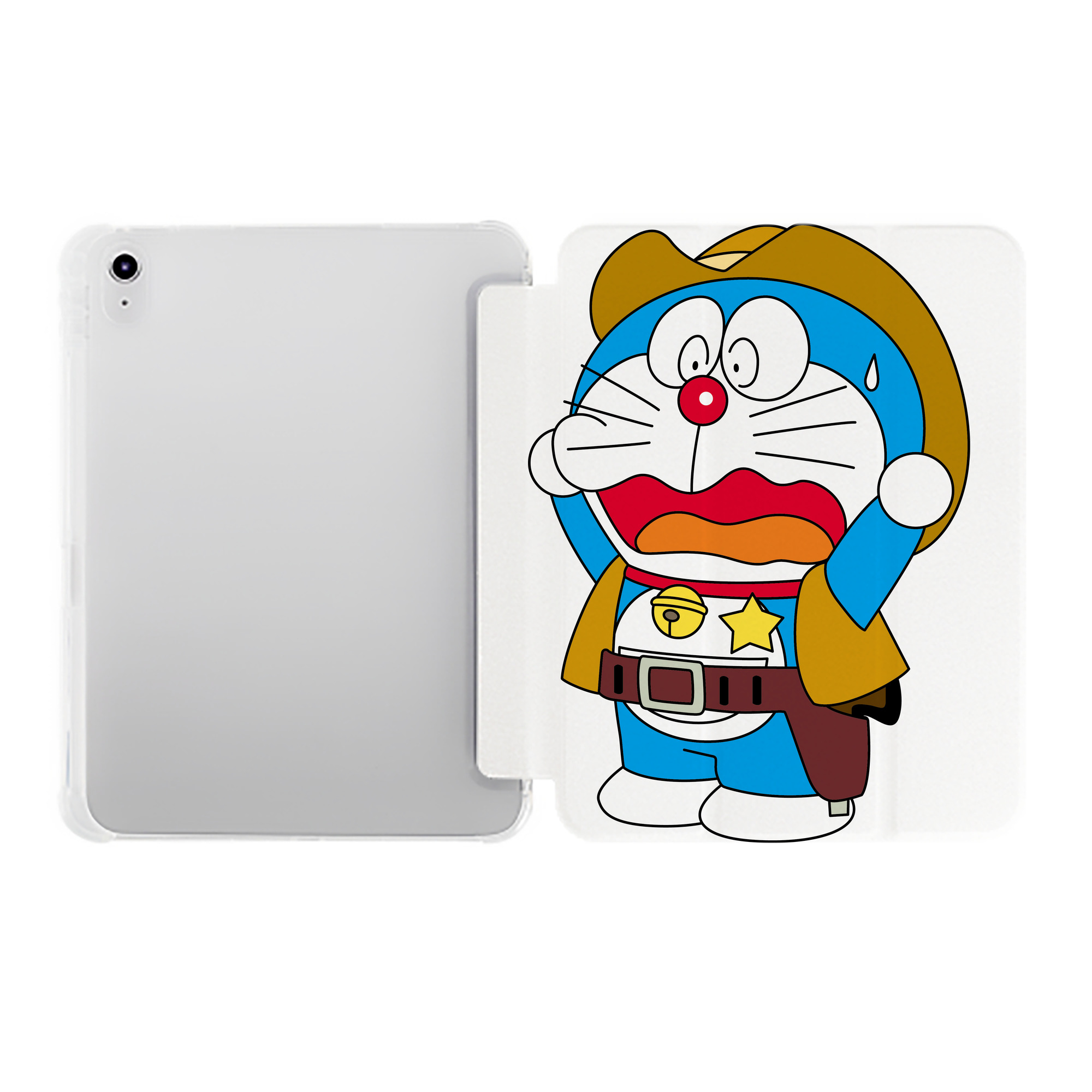 （画像用） ドラえもん Doraemon IPad ケース ペン収納付き 三つ折りスタンド PUレザー×シリコン 対応機種9.5/10.5/10.9インチ